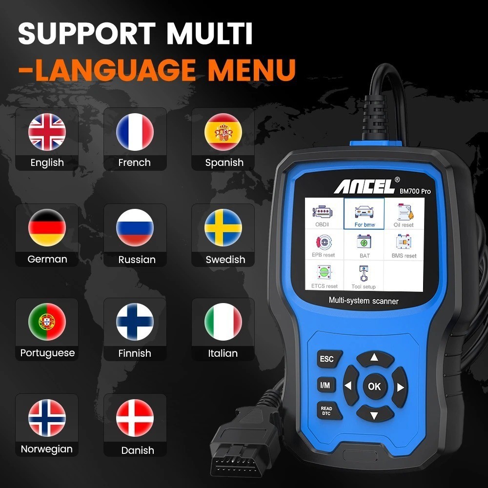 ANCEL BM700 Fit For BMW OBD2 Scanner Code Reader All System DPF Diagnostic Tool