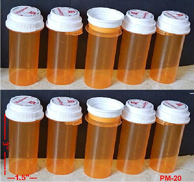 10 Empty RX Pill Bottles Crafts Storage Containers crafts bead cup lid PM-20