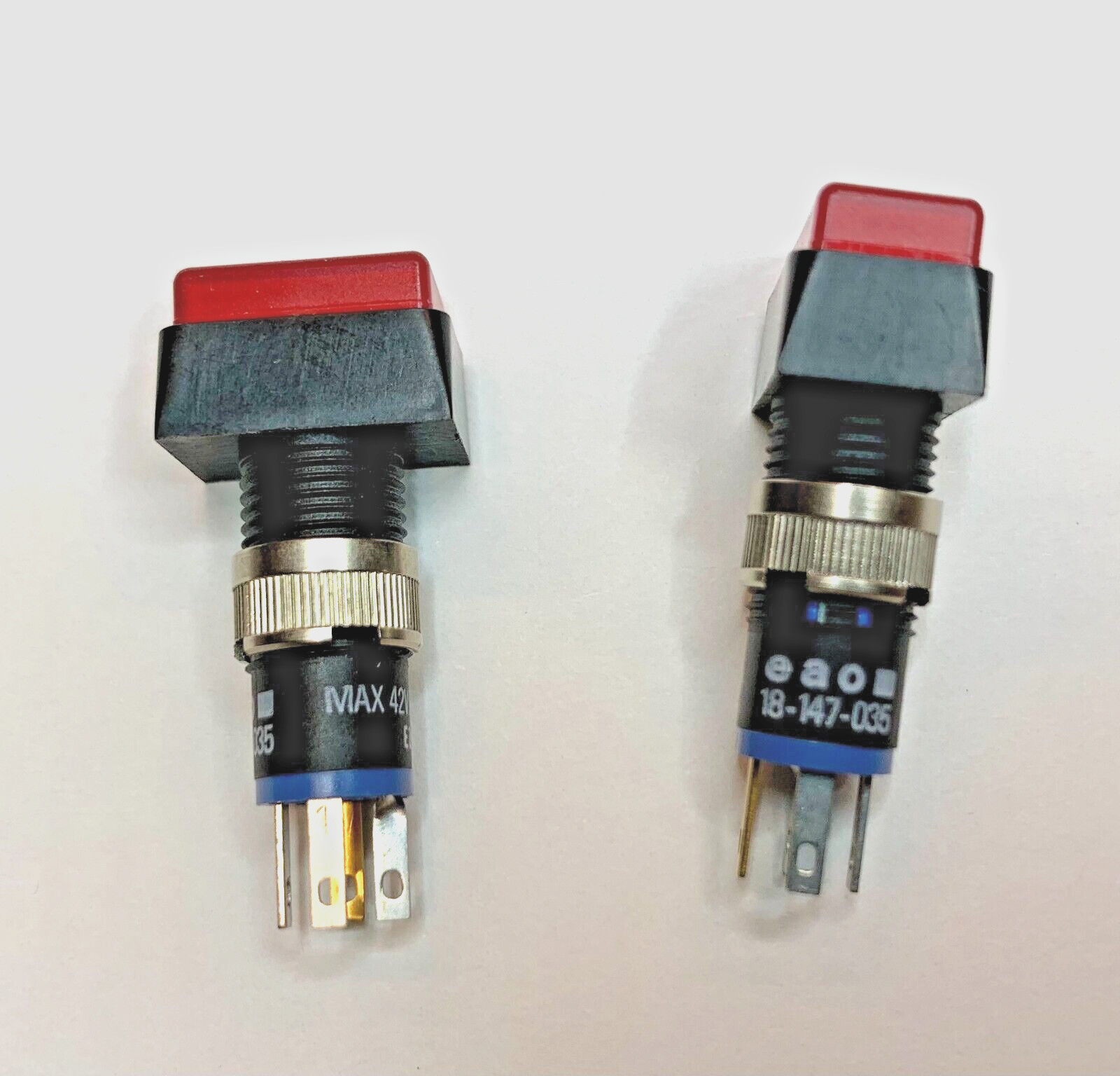 EAO 18-147-035 Momentary Push Button Switch (1NO) Lighted, Red (Lot of 3 pcs.)