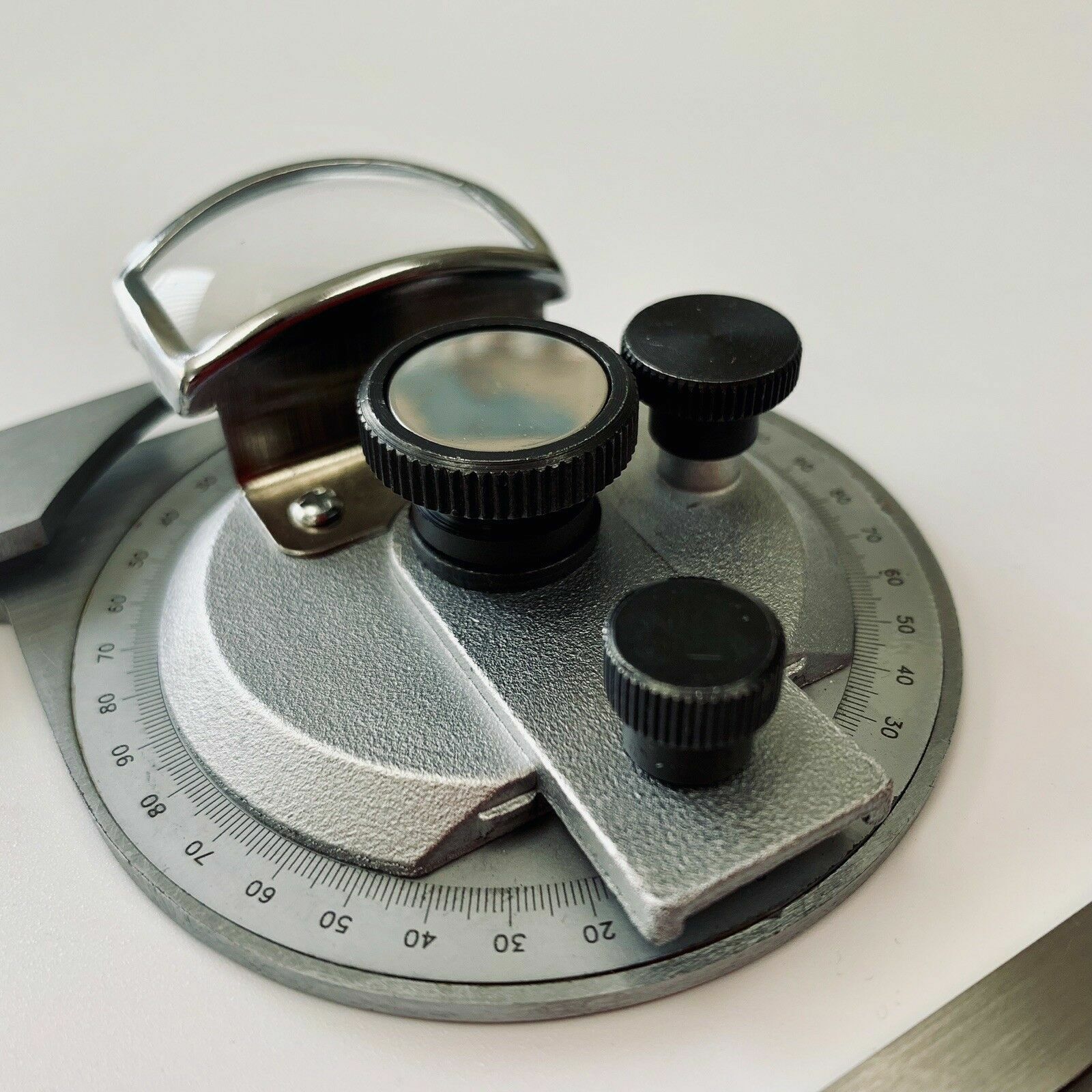 Universal Bevel Protractor With 6" And 12" Blades, Stainless, Case