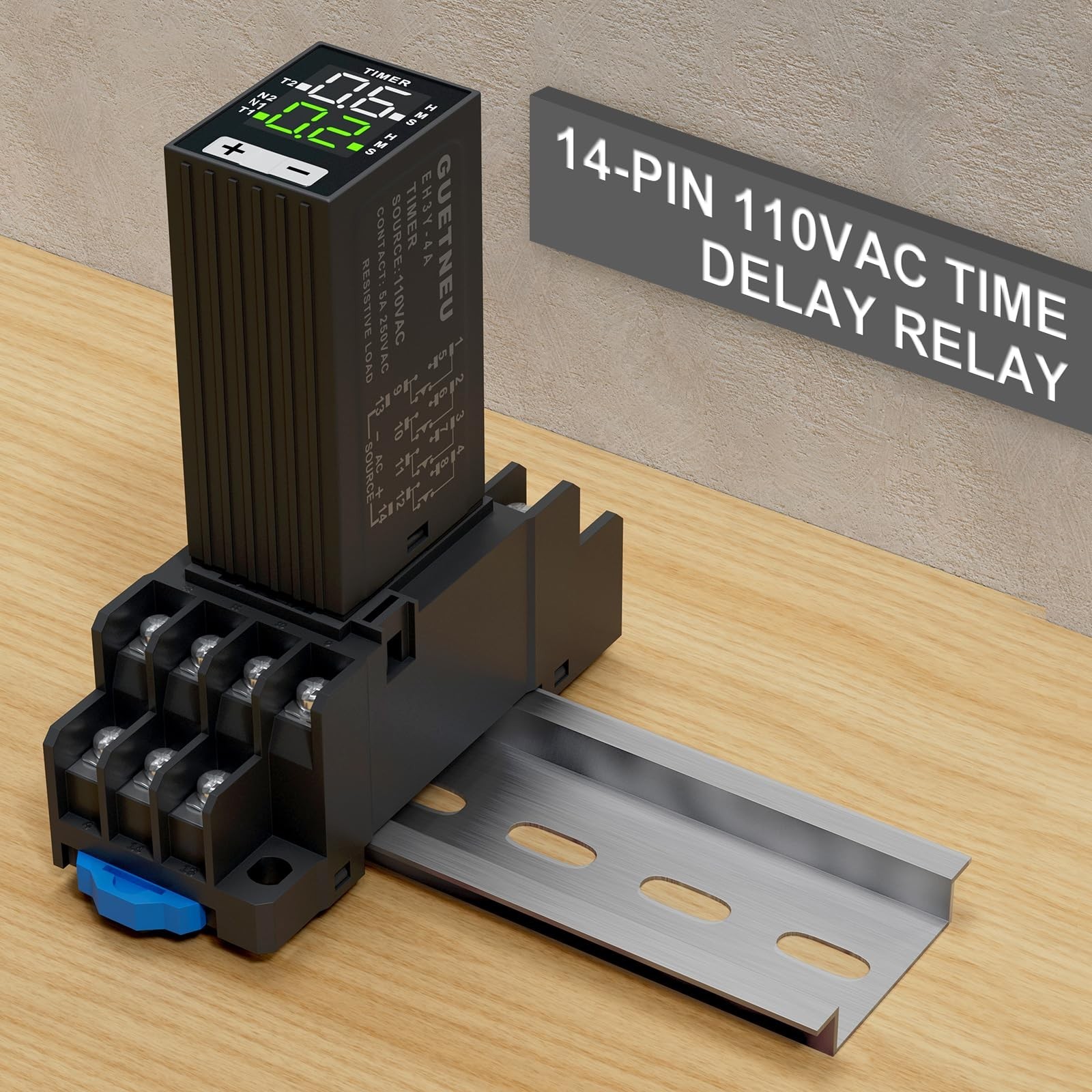 LCD Digital Display Time Relay, Time Control Delayer | Dual Time with Plug-in...