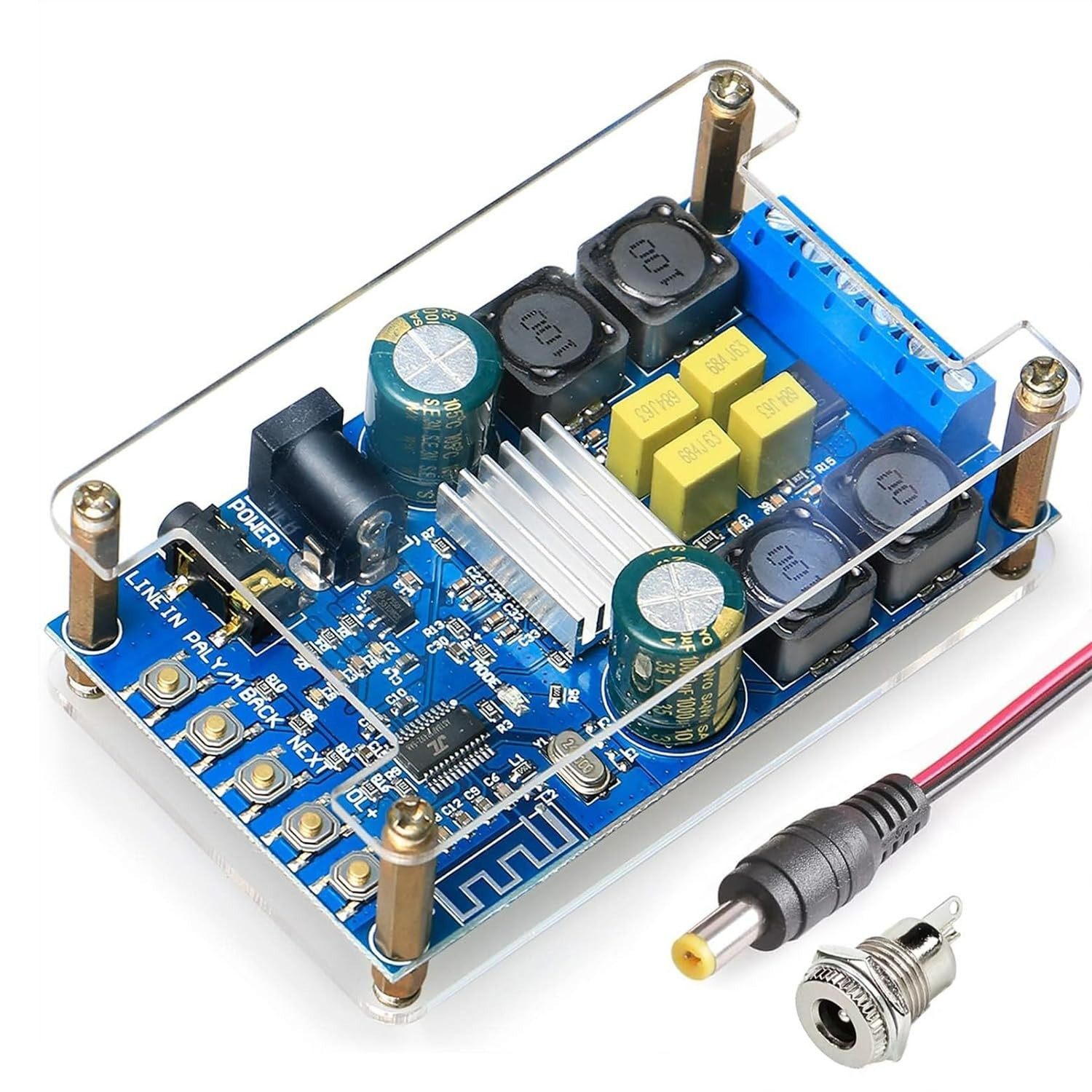Compact 50W+50W Bluetooth Audio Amplifier Board with Easy Setup and Controls