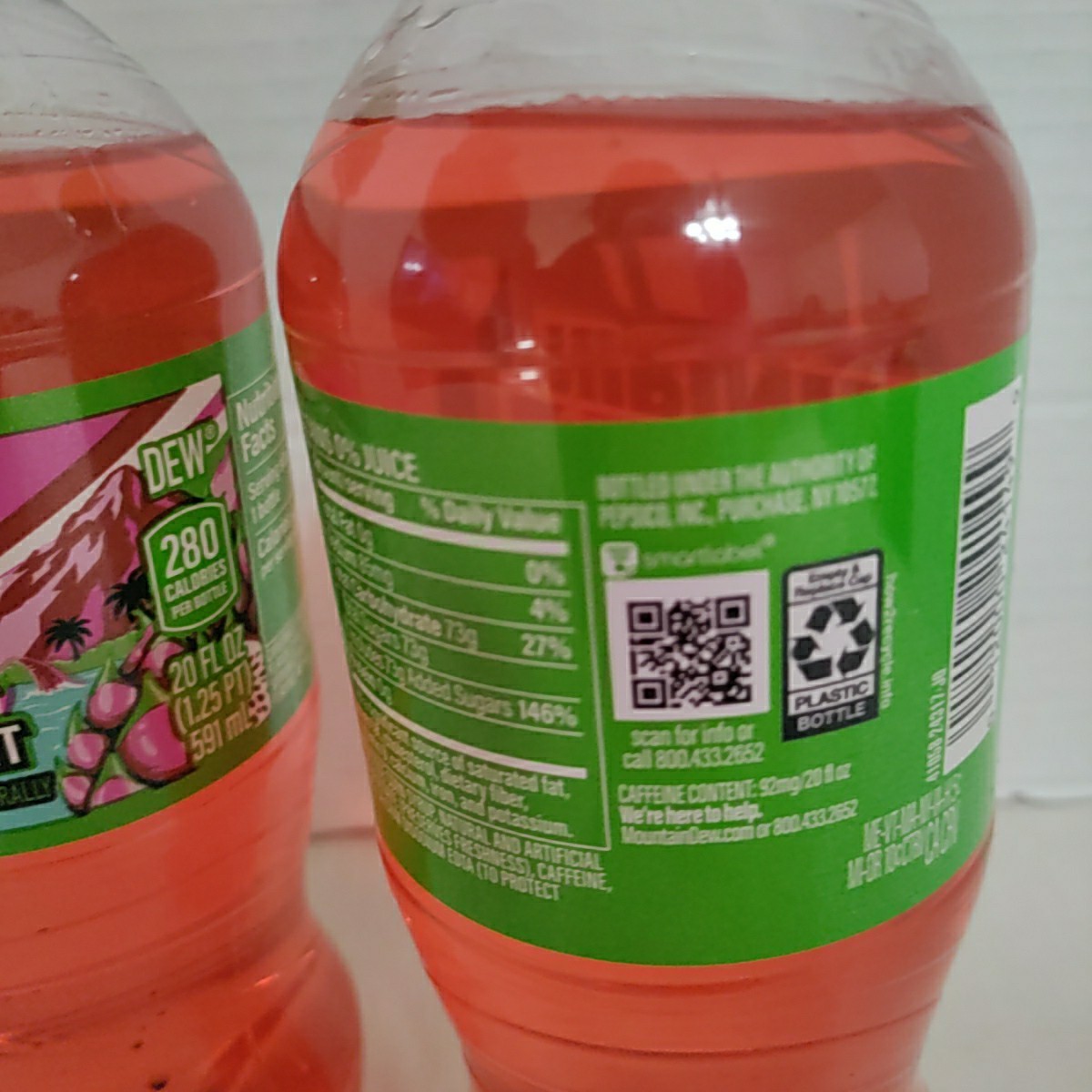 2026 Mountain Dew Dragon Fruit (2) 20 oz. Bottles Mtn Dew