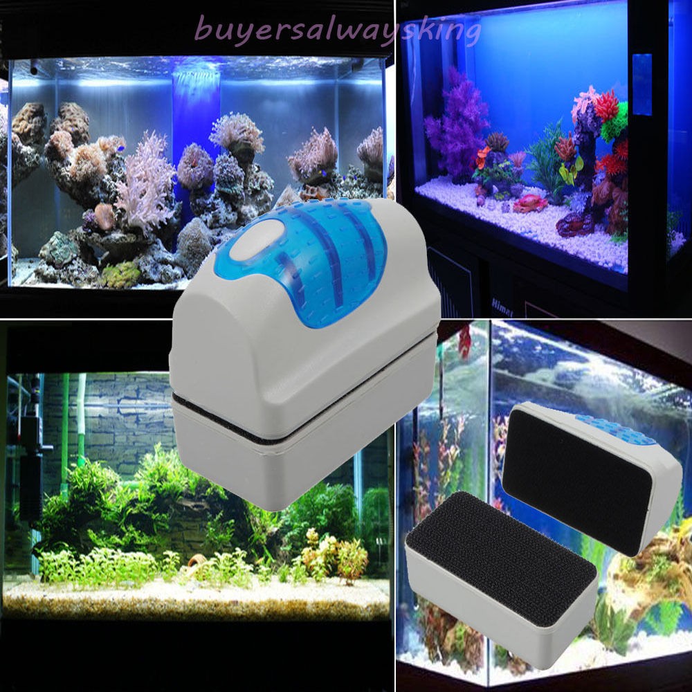 Magnetic Clean Brush Aquarium Fish Glass Tank Algae Cleaner Scrubber Float E