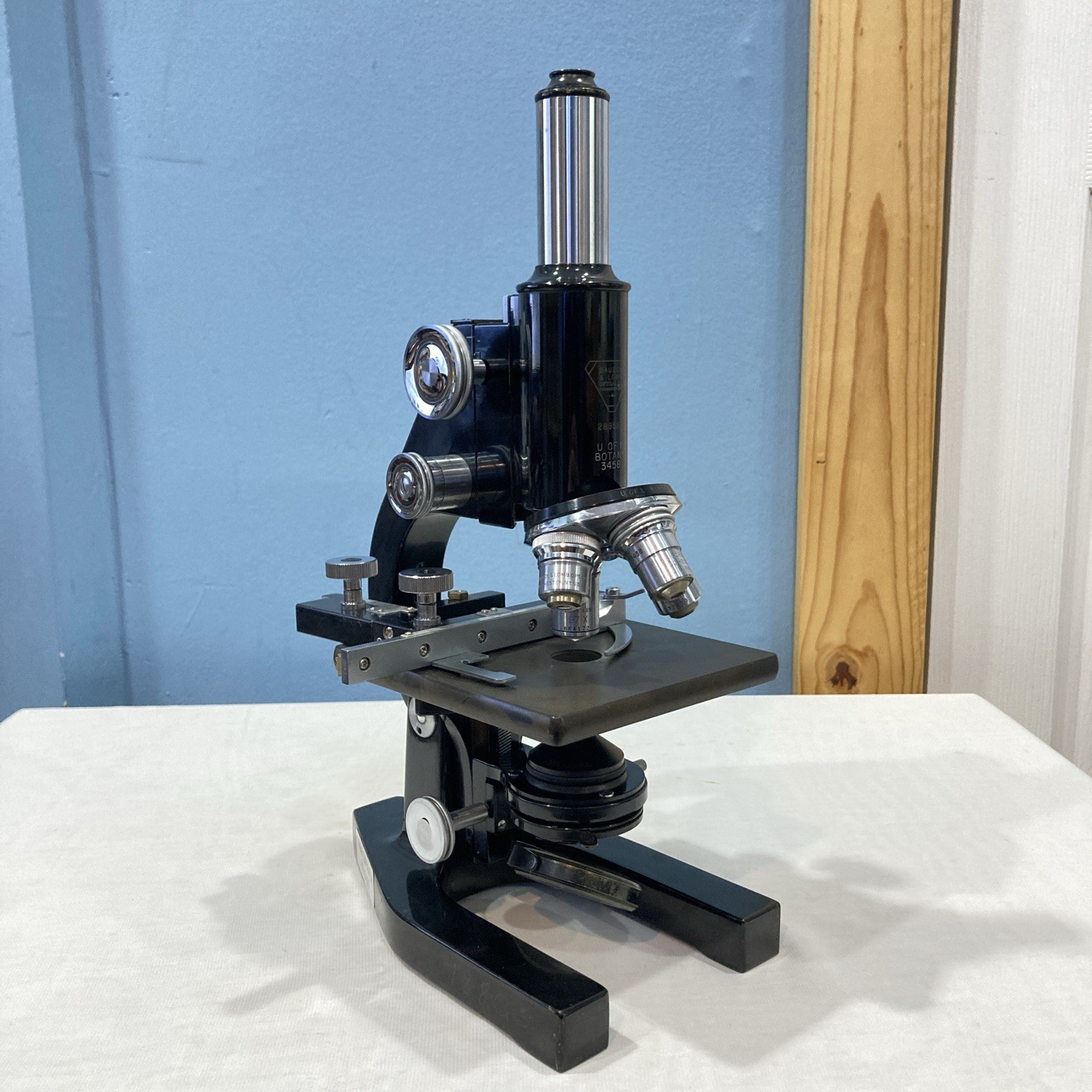 Bausch & Lomb Vintage 4 Objective Monocular Microscope, 10x Eyepiece