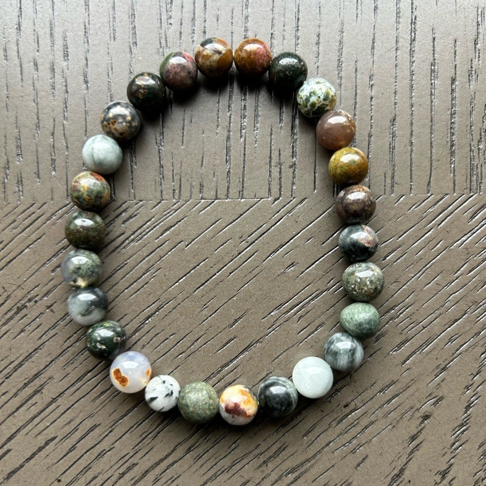 Galaxy agate/Eagle eye bracelet 7-8mm SIZE 6.5-7’