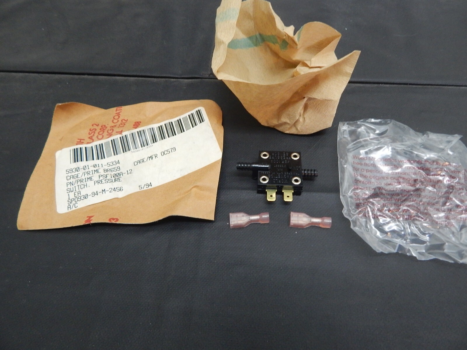 WORLD MAGNETICS PSF100A-12 PRESSURE SWITCH 5930-01-011-5334 - USA FAST SHIPPING