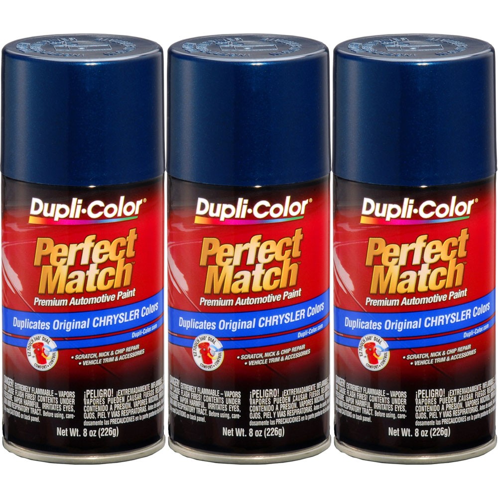 Duplicolor BCC0409 (3-Pack), Aerosol Paint for Chrysler PBT, PB7, Patriot Blue
