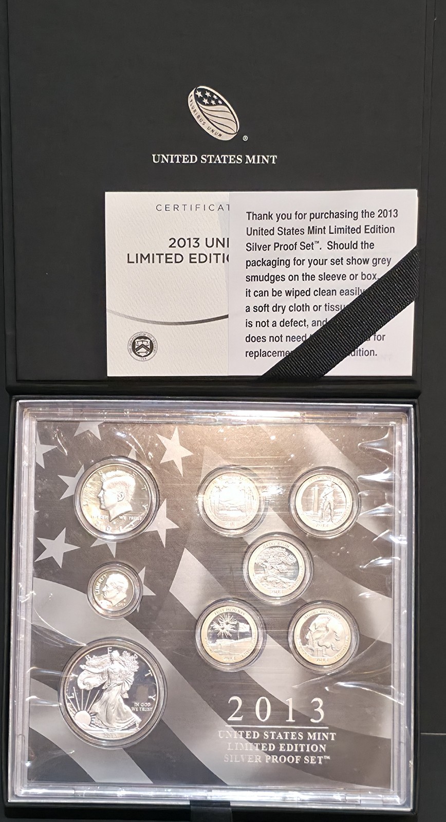 2013 Limited Edition US Silver Proof Set Complete w/ Box COA SK#a