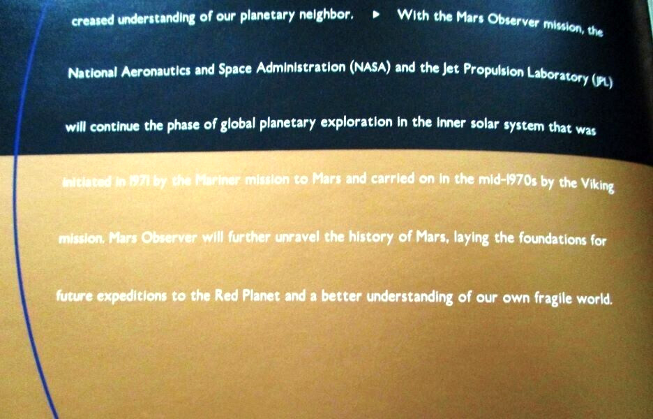 Mars Observer Mission & Why Mars? Booklets - NASA & Martin Marietta - 1992