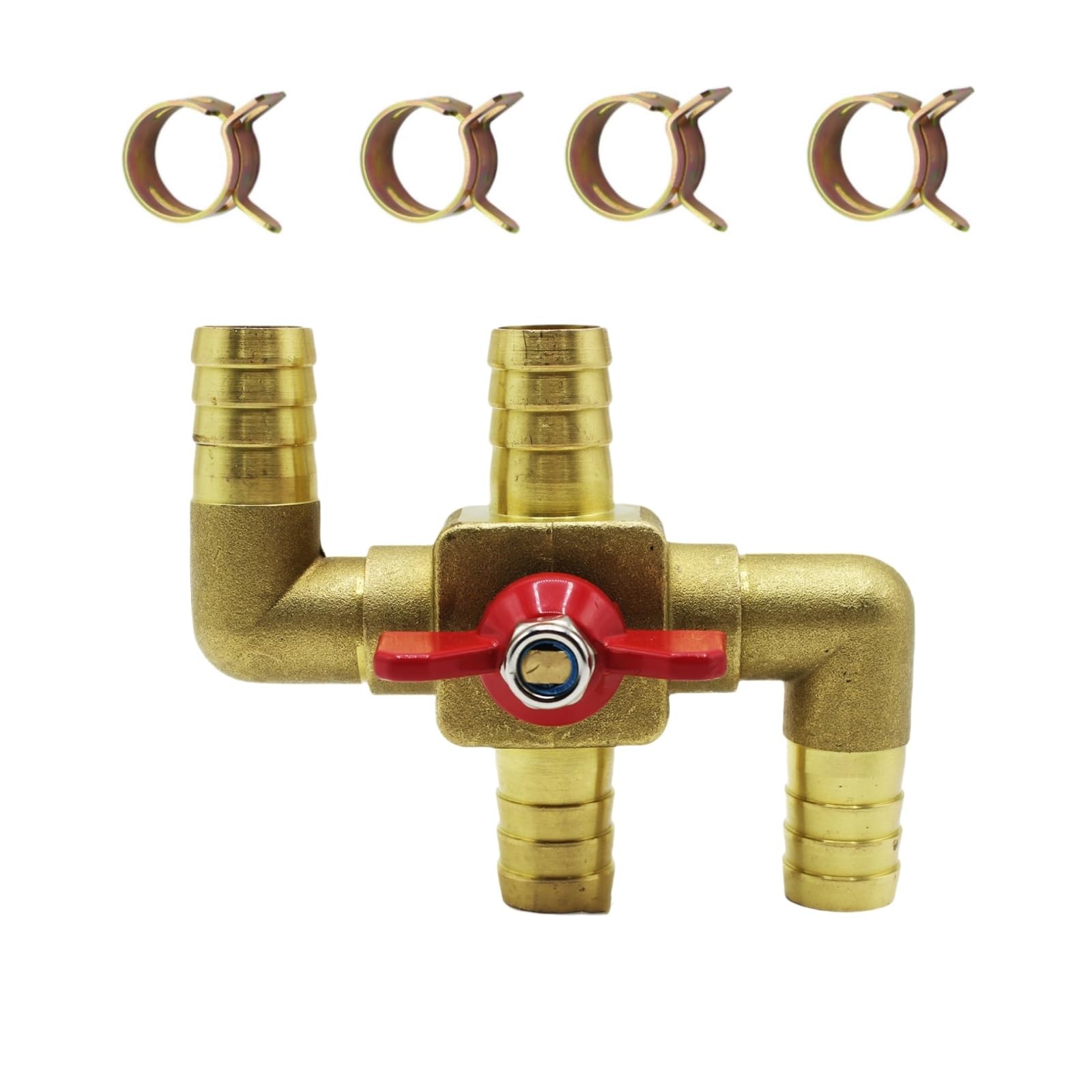 Solid Brass 5/8 Inch Heater Control Valve, 4-way Automobile Heating Water Val...