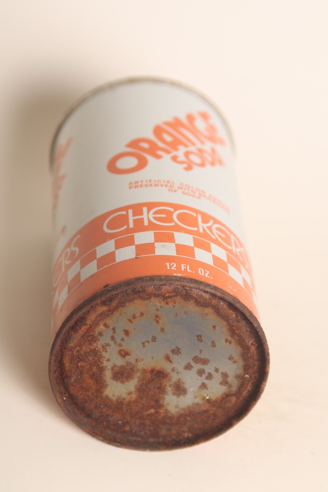 Checkers Orange soda can