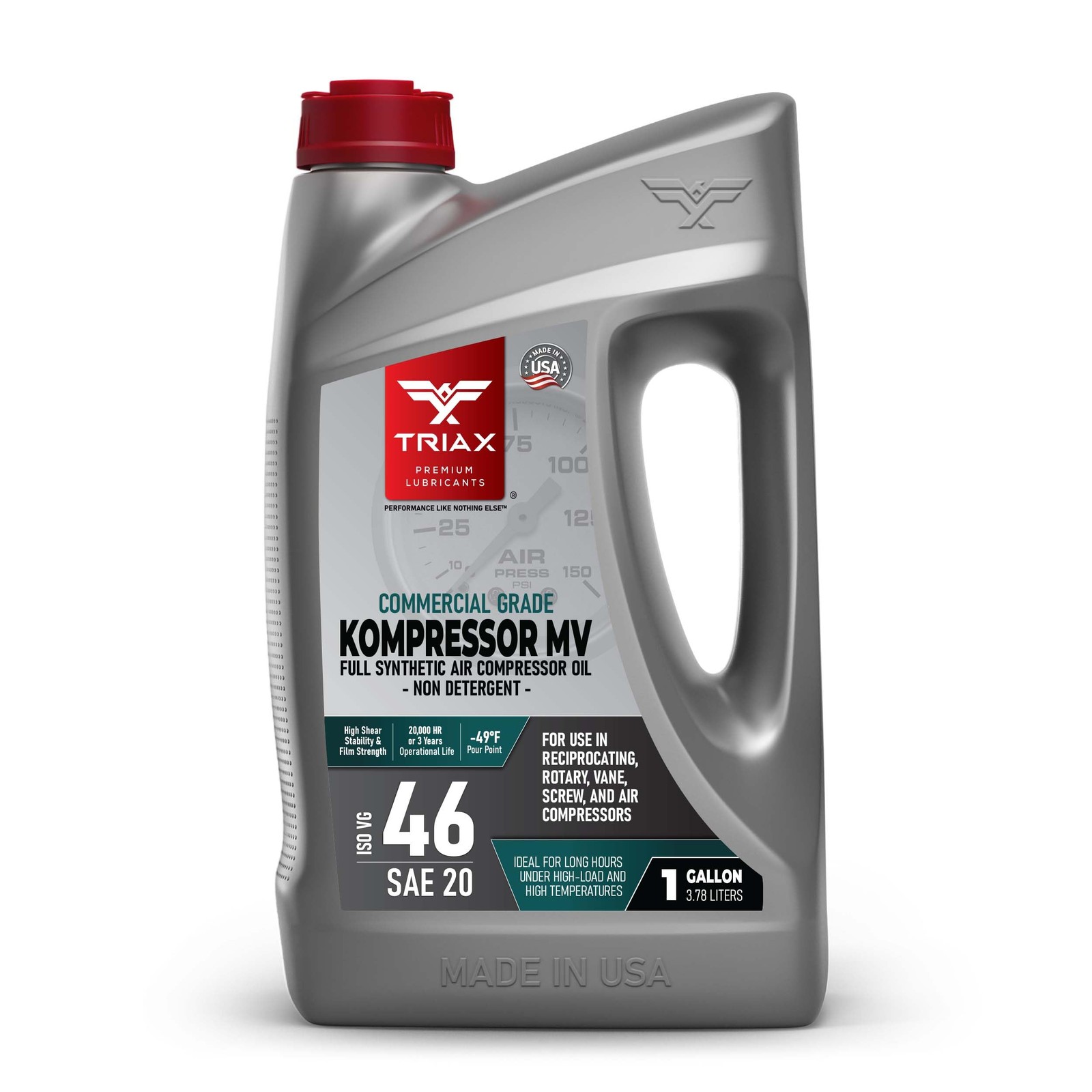 TRIAX Kompressor ISO 46 SAE 20, Full Synthetic, MultiVis Air Compressor Oil |...