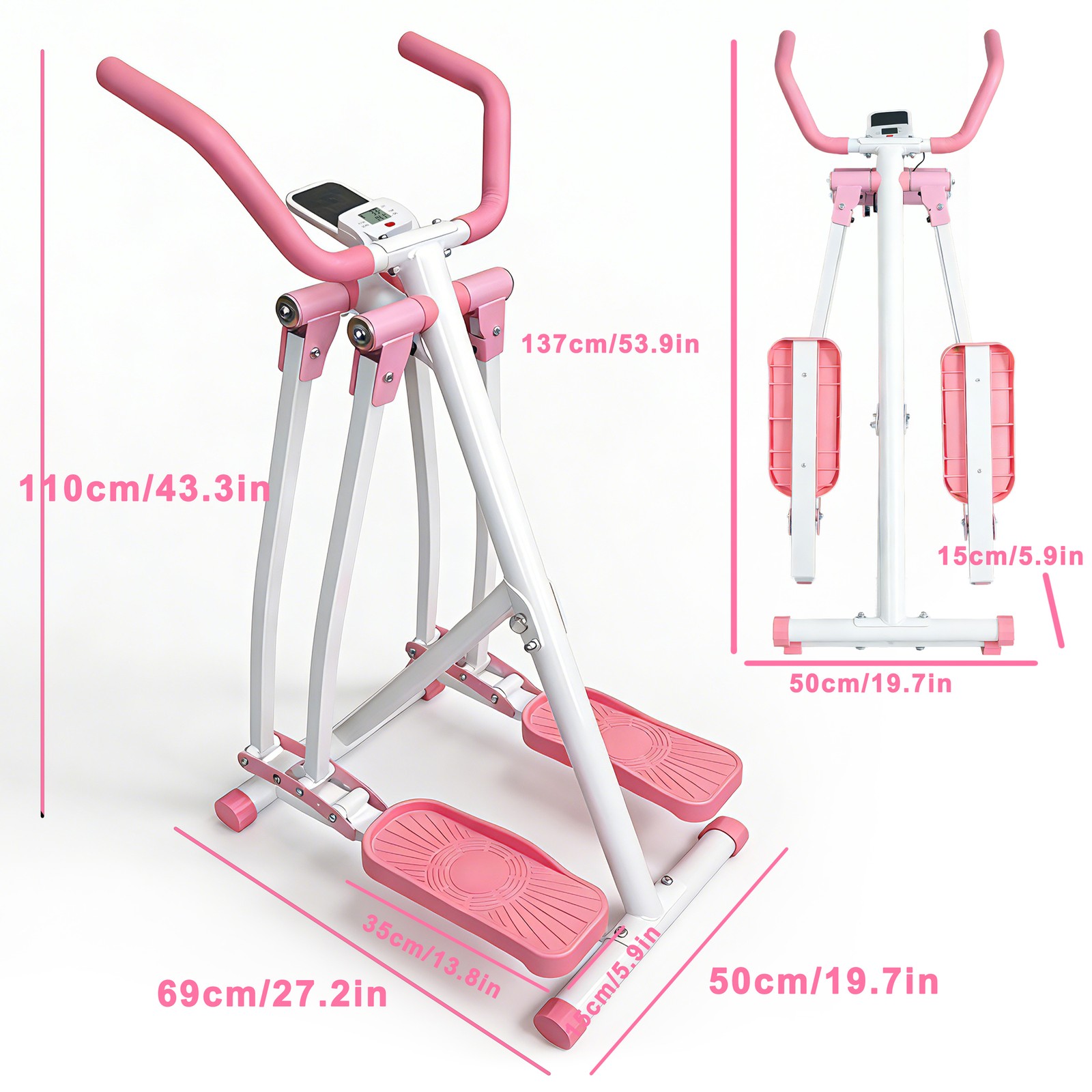 Air Walk Elliptical Machine Foldable Cardio Cross Trainer Glider
