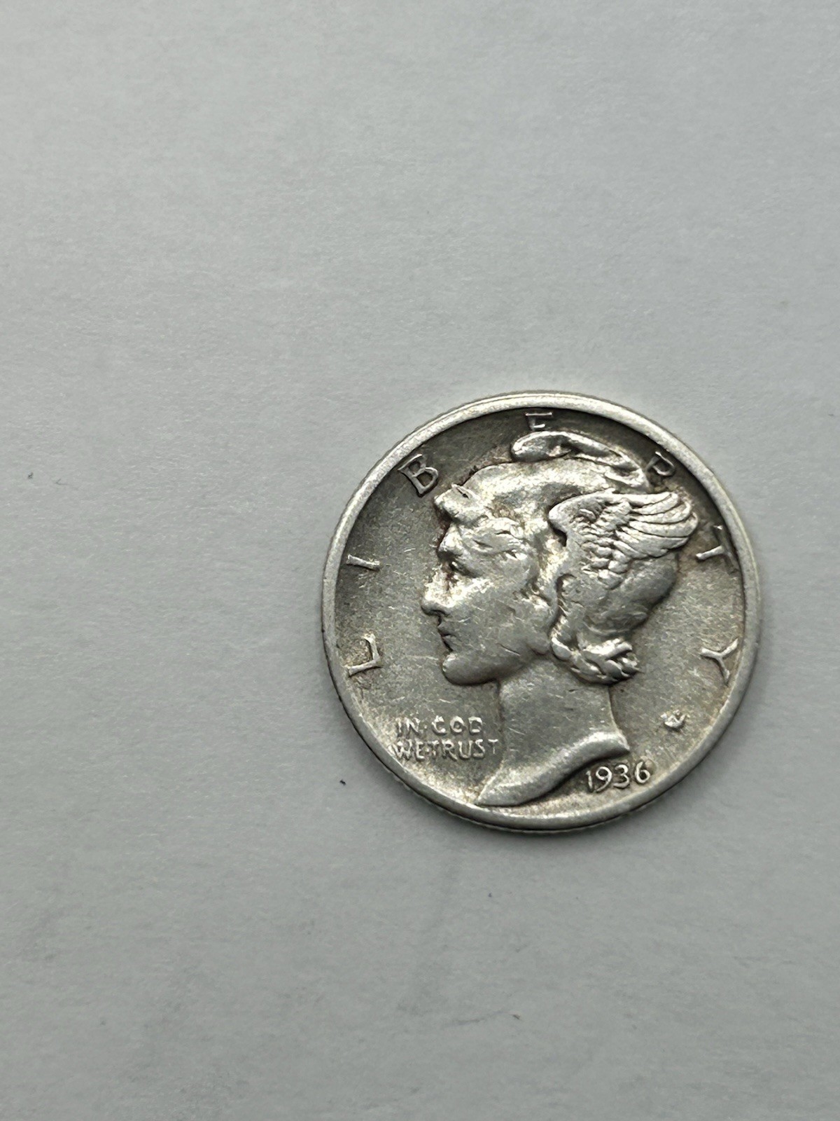 1936 Mercury Dime XF
