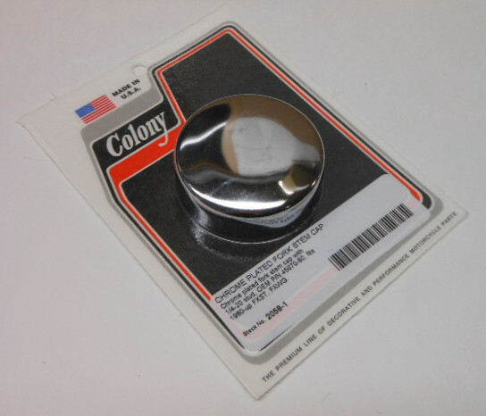 Colony Chrome Fork Stem Nut Cap for 84-11 Harley Wide Glides OEM 45670-80 2058-1