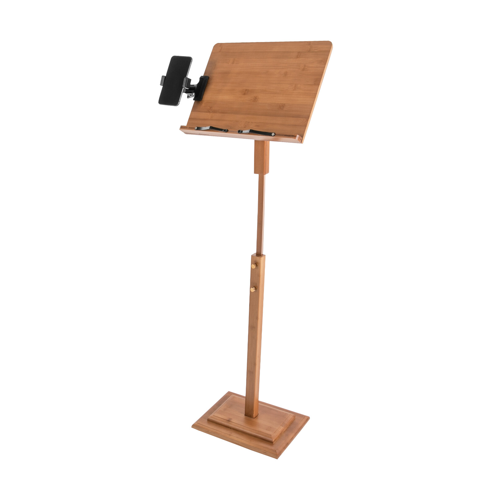 340° Adjustable Height Portable Book Stand Sheet Pro Music Stand W/ Phone Holder