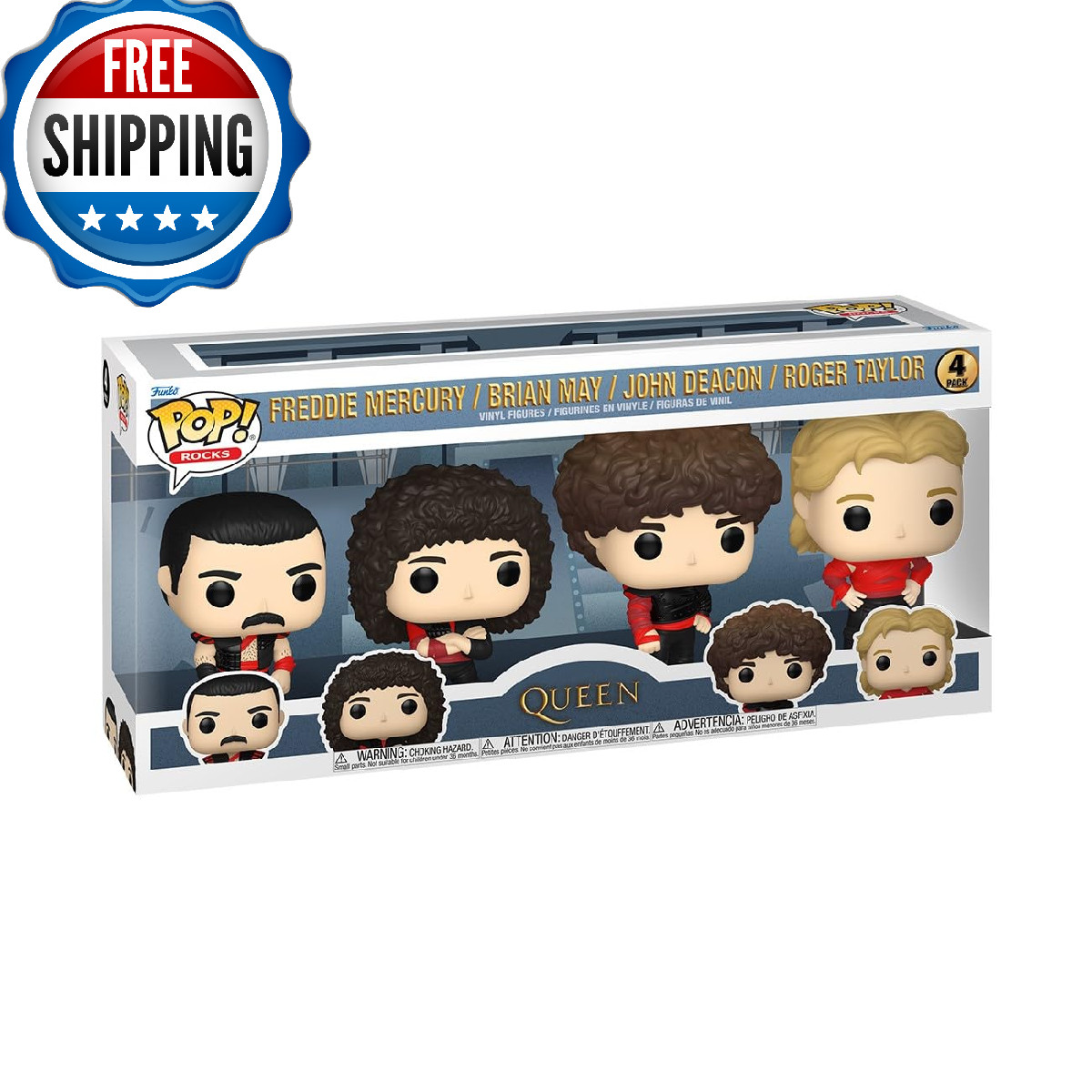 Funko Pop Rocks: Queen - Freddie Mercury, Brian May, John Deacon, Roger Taylor -