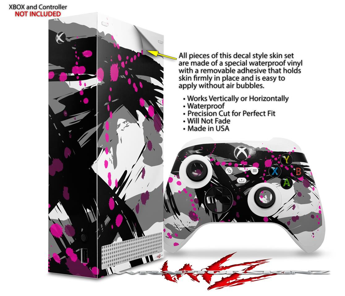 Skin Wrap for XBOX Series S Console Controller Abstract 02 Pink