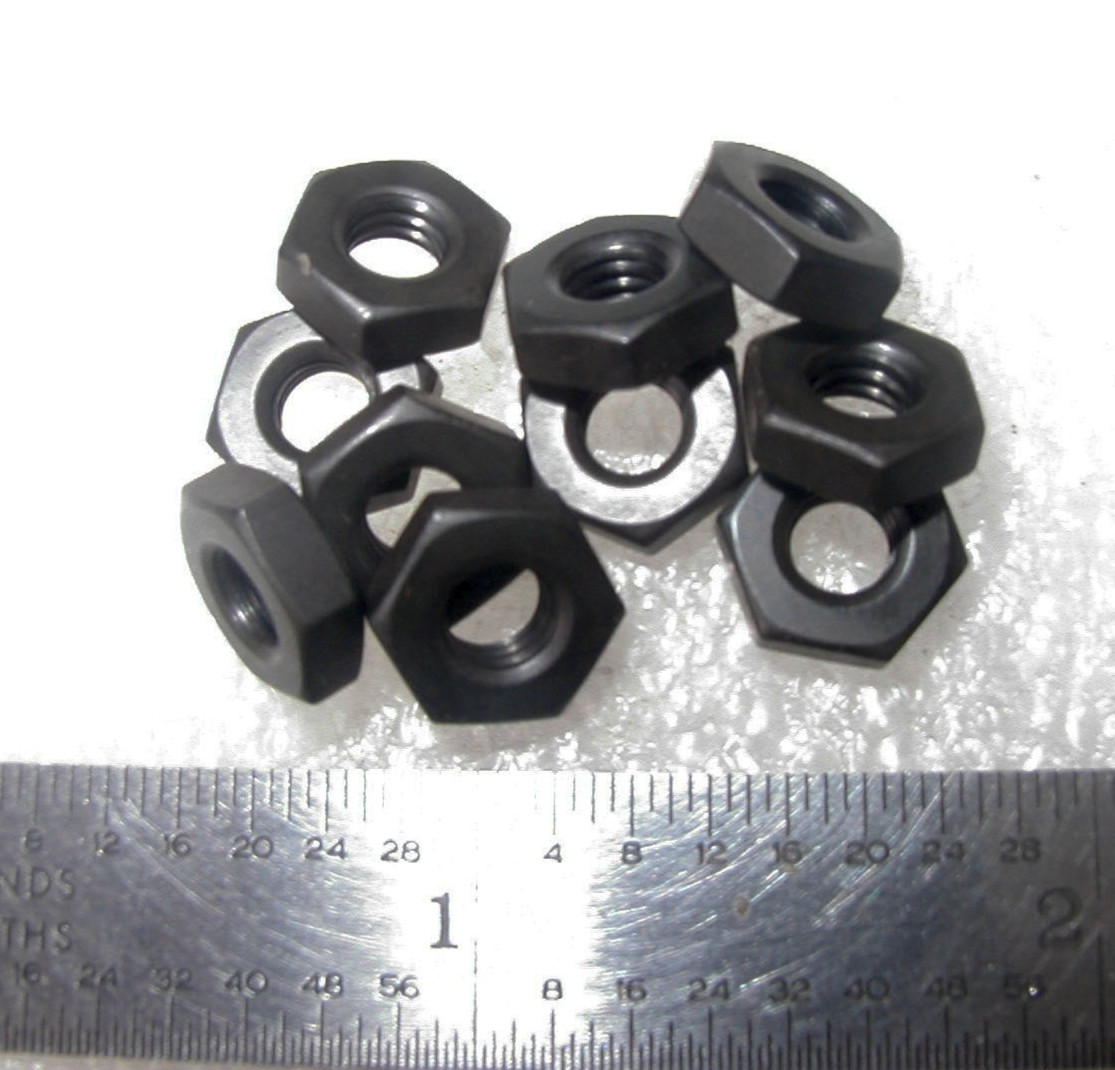 10-32 PLAIN 3/8" HEX NUTS BLACK OXIDE ALLOY STEEL  - 100 pcs