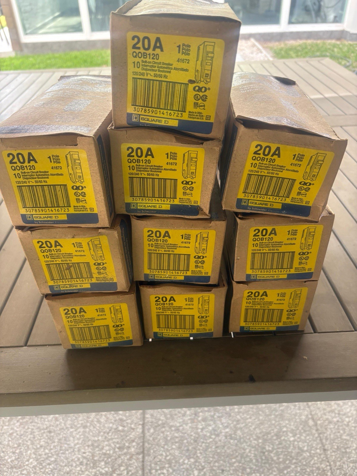 Box Of 10 Square D QOB120 20 A Miniature Circuit Breaker