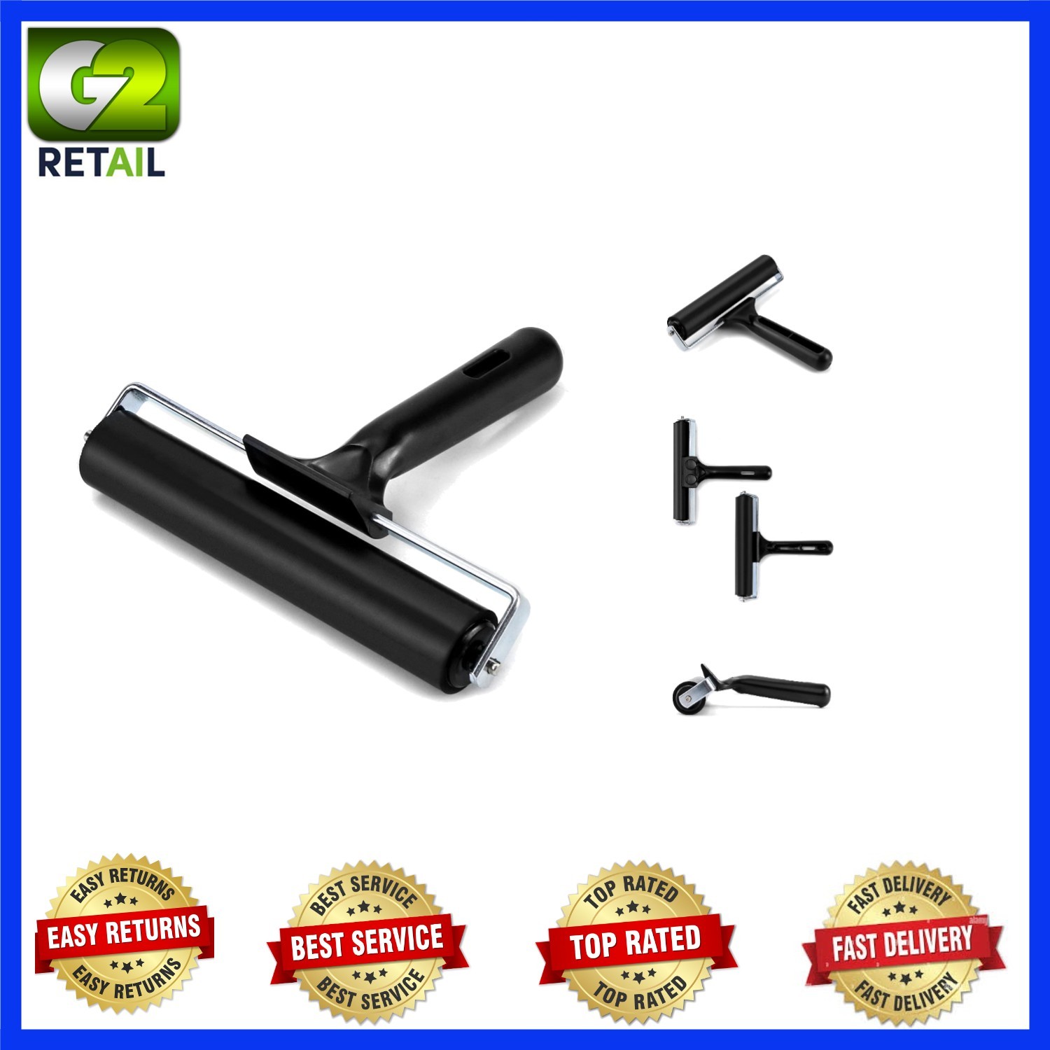 Lightweight 6-Inch Rubber Roller – Perfect for Creative Projects and Printmaking
