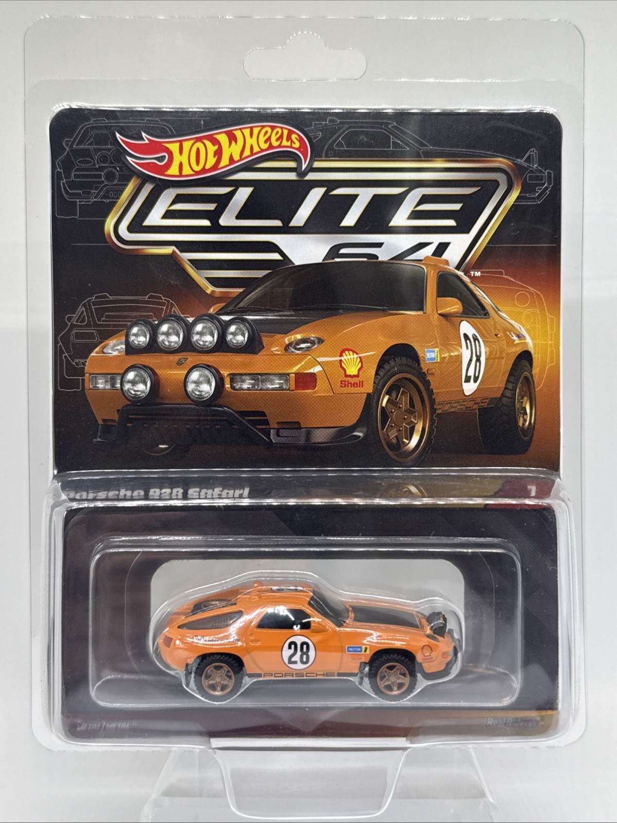 Hot Wheels Elite 64 #7 Porsche 928 Safari Orange 1:64 Diecast Real Riders HNJ58