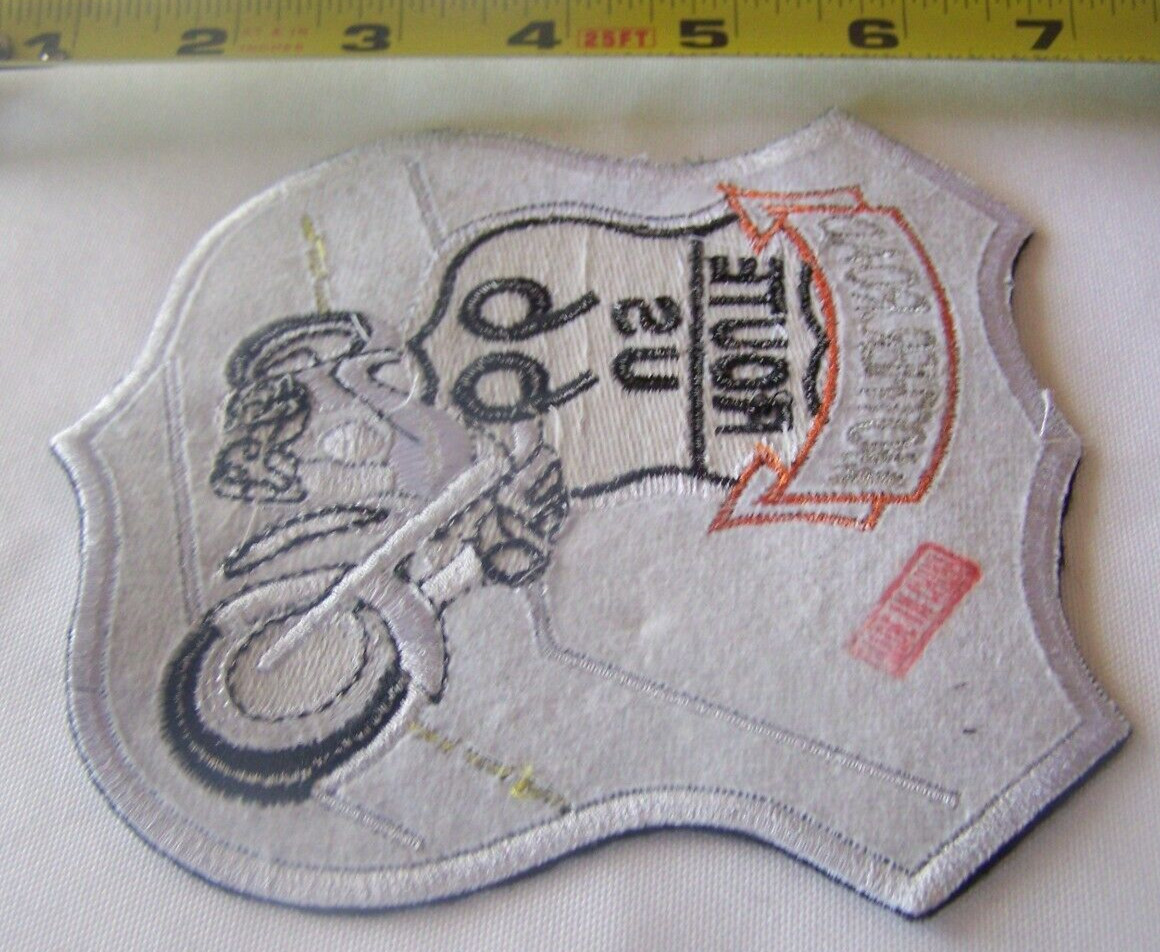 Harley Rider Mother Road Route 66 Black White Medium Back Vest Patch