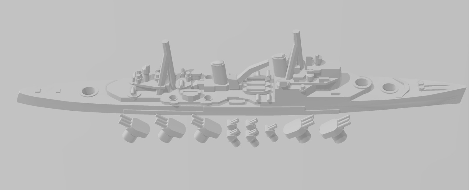 Southampton - 1944 Variant - UK Royal Navy - Rotating Turret - Wargaming - Naval