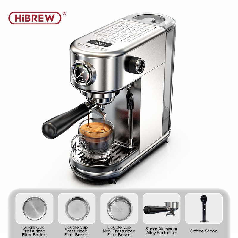 HiBREW Coffee Espresso Machine Temperature Adjustable For Cappuccino Super Slim