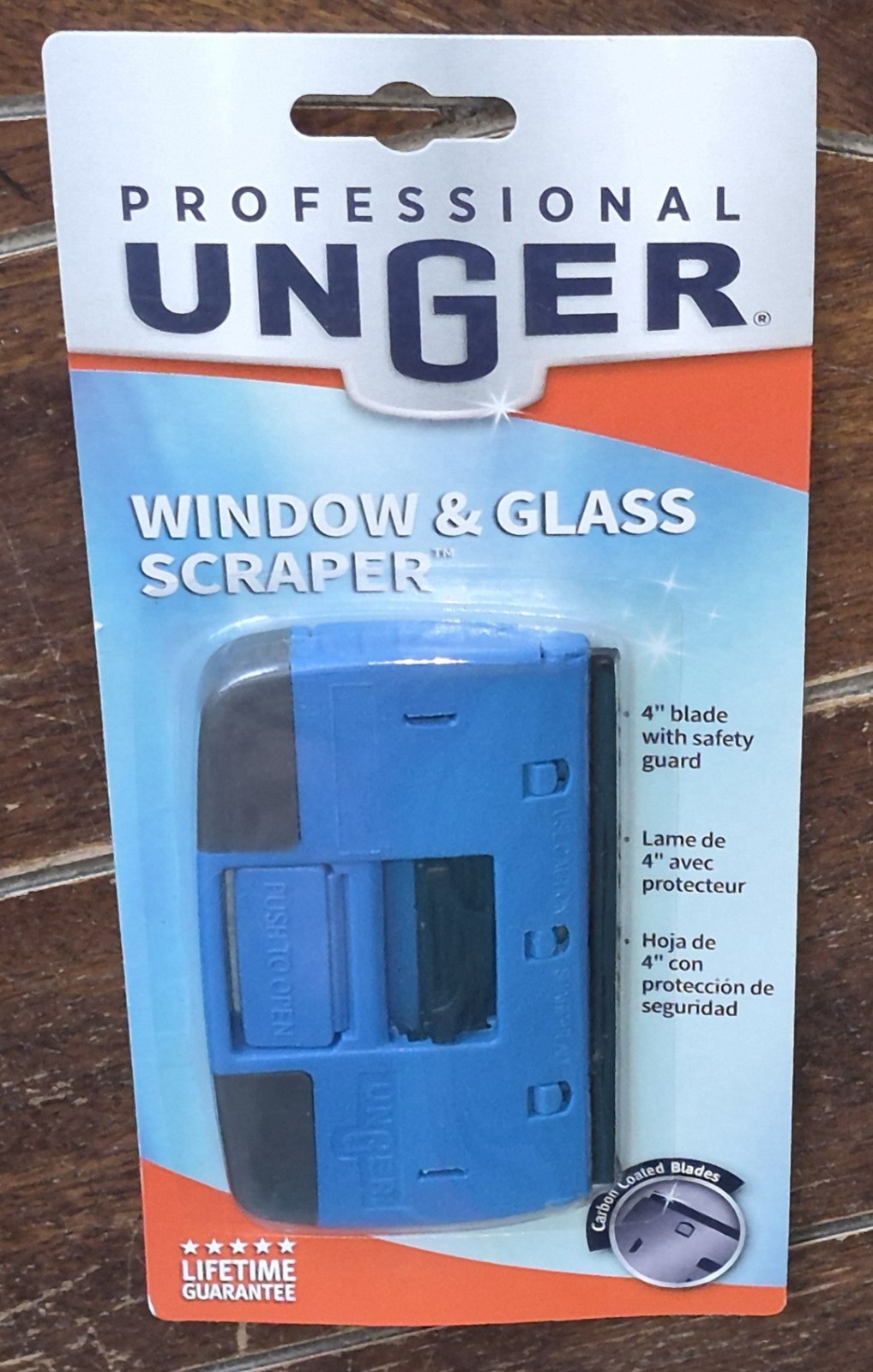 Professional Unger 4" Window & Glass Scraper w/Safety Guard #970260