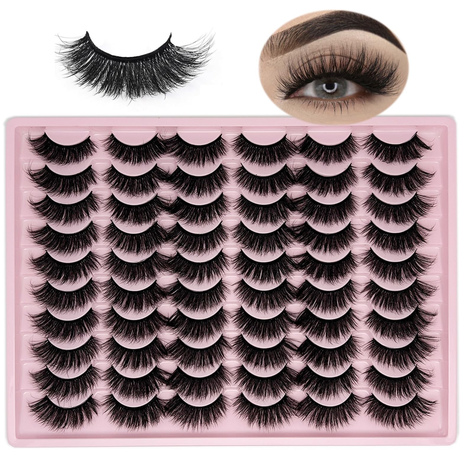 Strip Lashes Bulk C Curl 30 Pairs Cat Eye Faux Mink Lashes Pack Wholesale 18m...