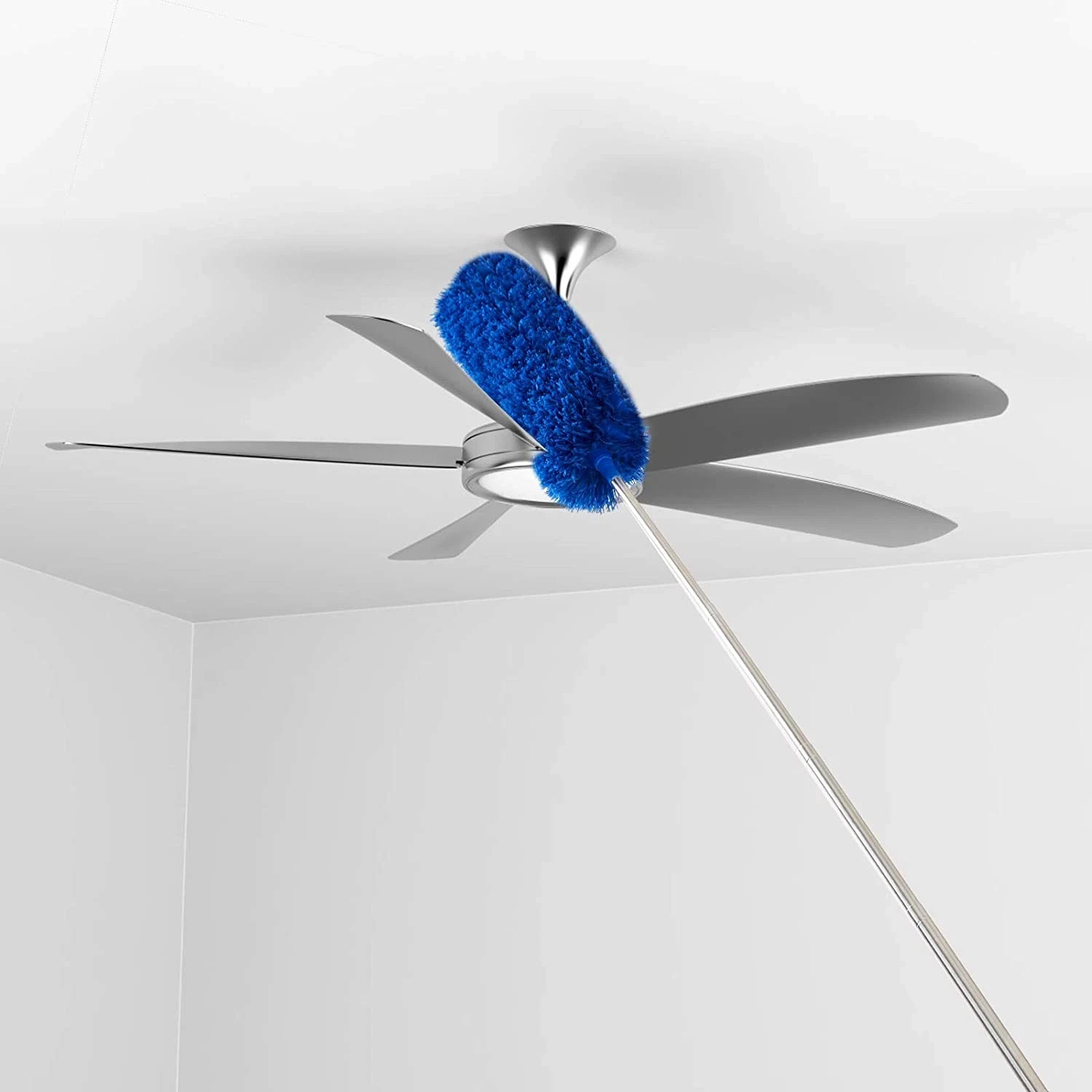 Cobweb Duster with Extension Pole, Washable Cleaning Duster Kit with 2 Duster He