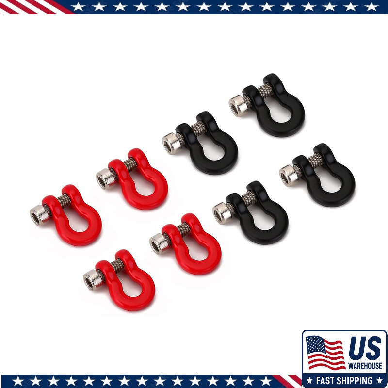 Metal Bumper D-Ring Mini Tow Hook 1/24 Axial SCX24, 8PCS, 7x10mm