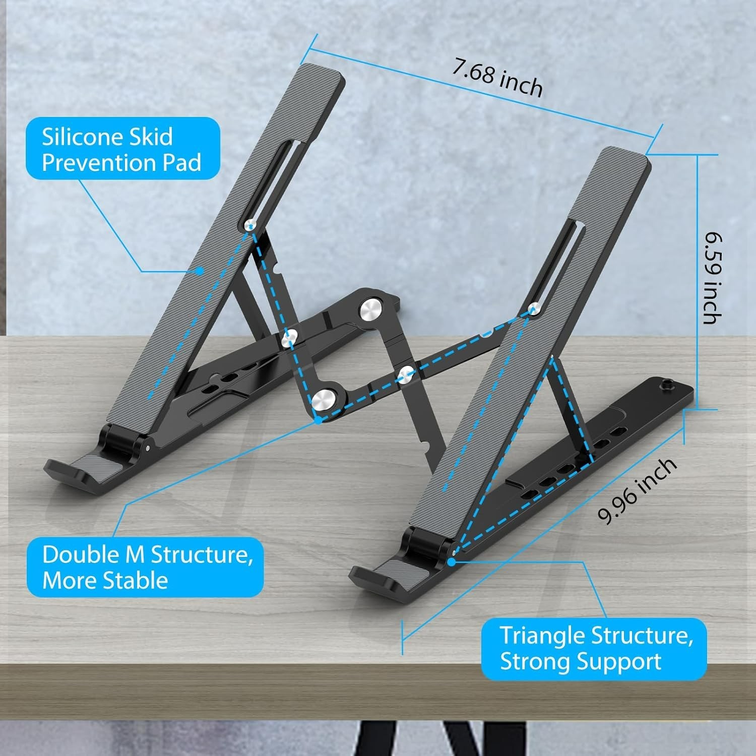 Adjustable Laptop Stand Riser Foldable Ventilated Cooling for 10-15.6'' Laptops