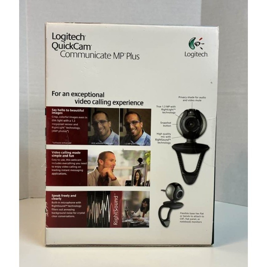 Logitech QuickCam Communicate MP Plus S5500 Webcam 1.3MP USB New Open Box Black