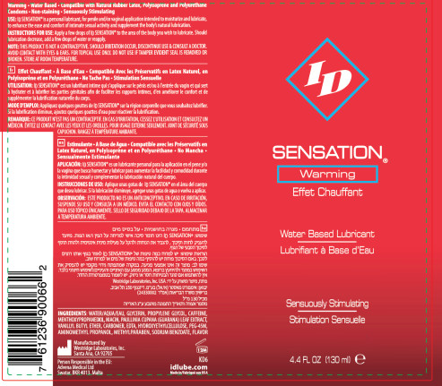 ID Sensation Warming Water Based Lubricant 4.4 Oz
