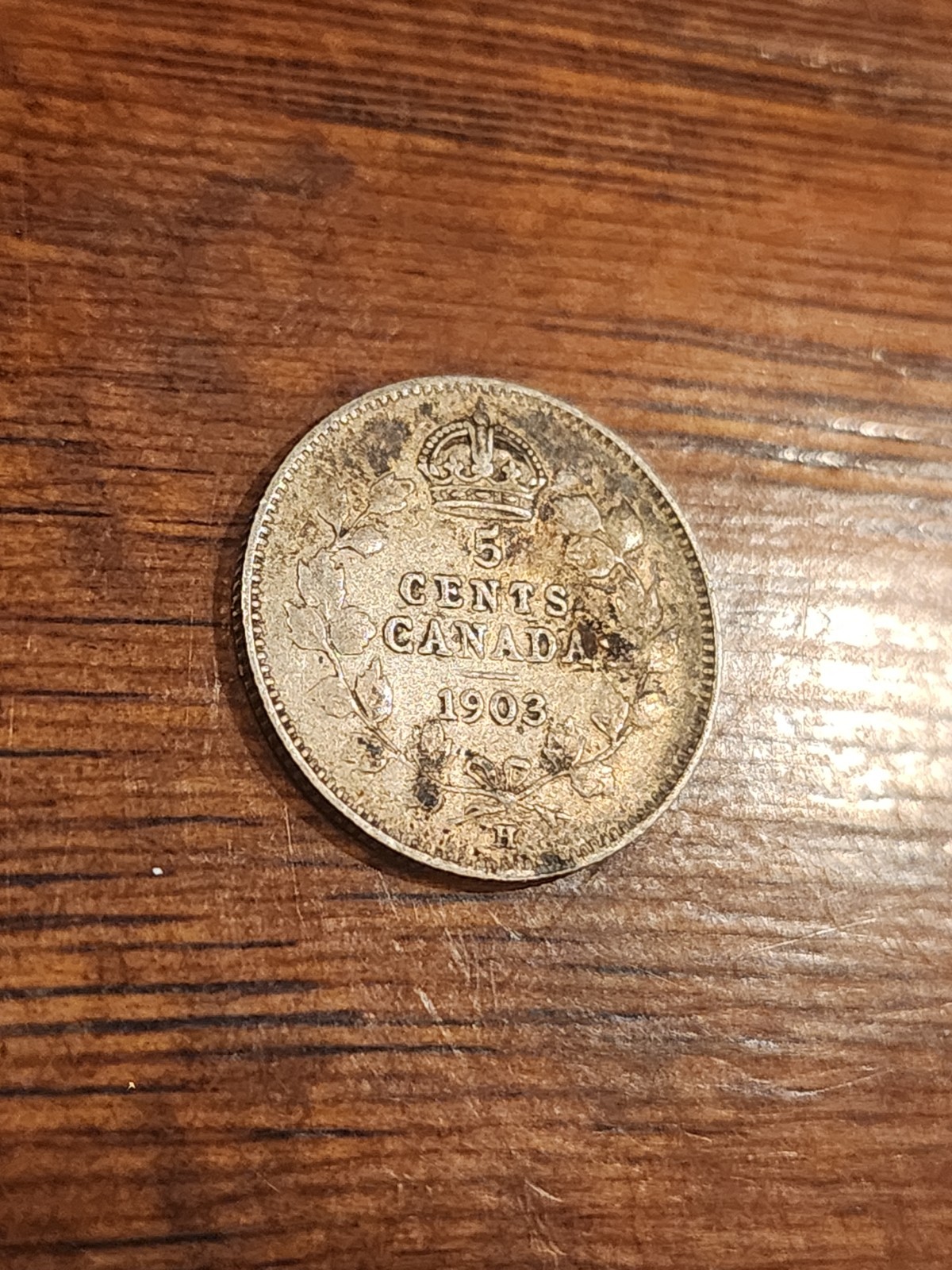 1903H Canada 5 Cents Silver Coin