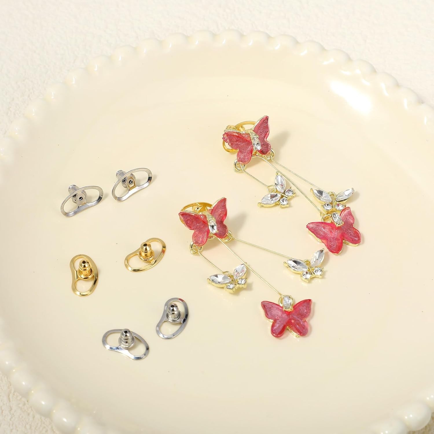 Earring Lifters Backs, Mabor 8 Pcs Earring Backs for Droopy Ears Locking Earring