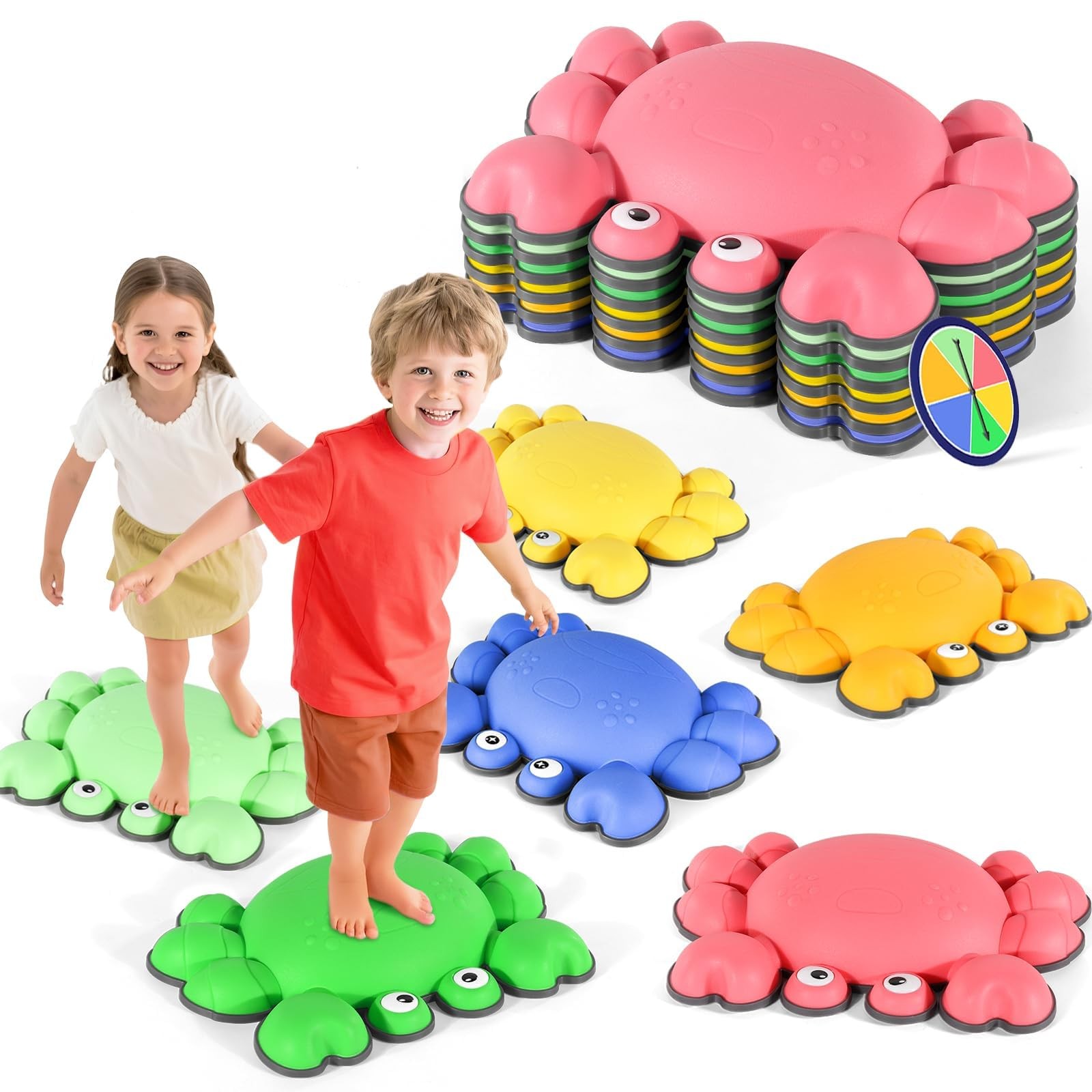 Crab Balance Stepping Stones for , 6PCS Non-Slip Jumping Step Stones, Floor R...