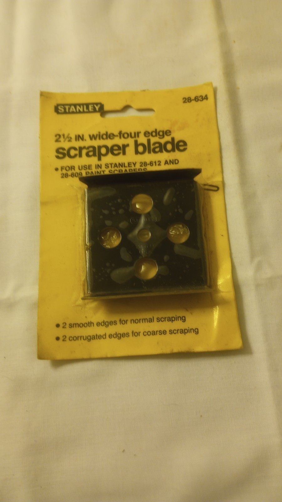 Vintage NOS Stanley 28–634 2 1/2" Wide-Four Edge Scraper Blade