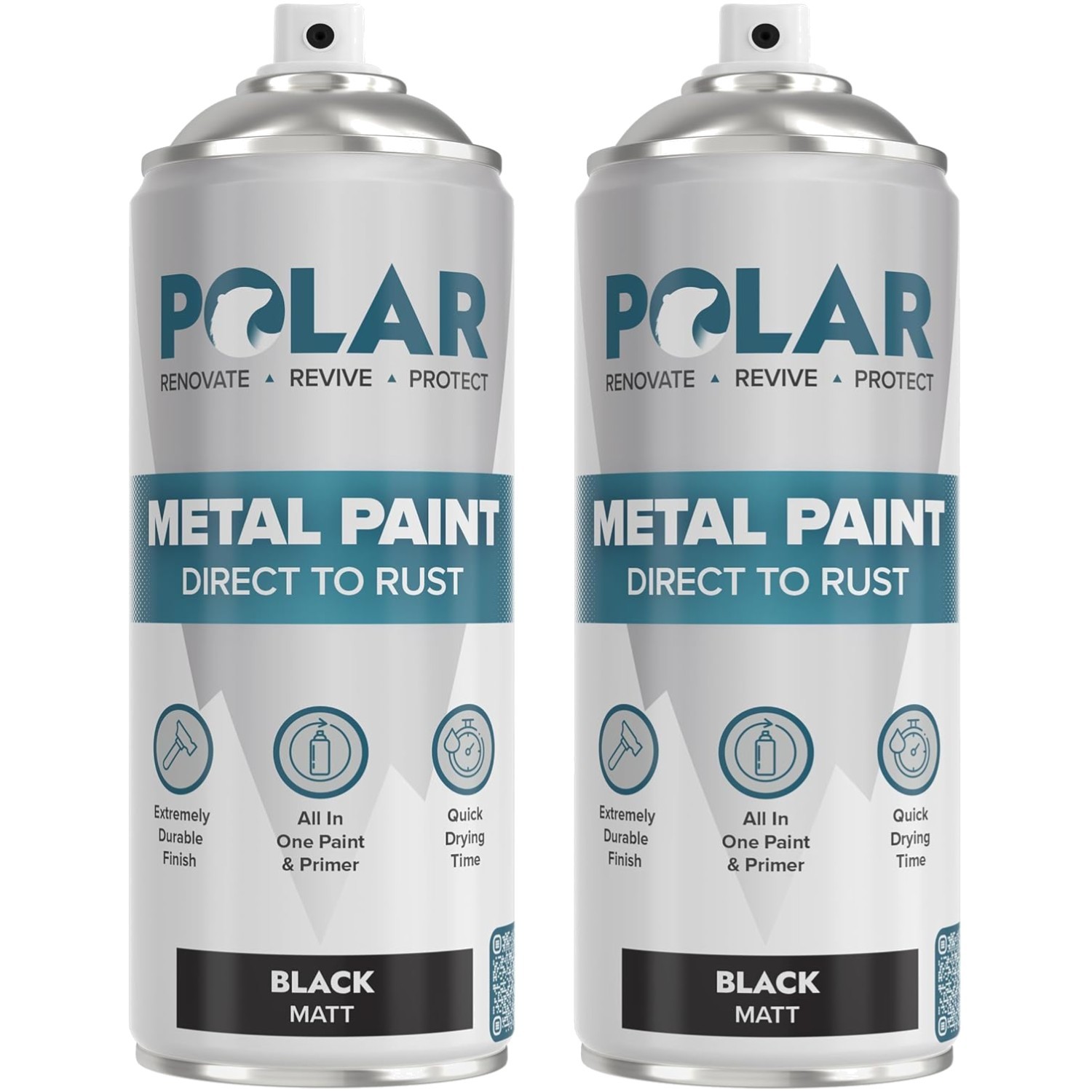 2-Pack Polar Matte Black 13.5fl oz Spray Paint - Primer, Undercoat & Topcoat