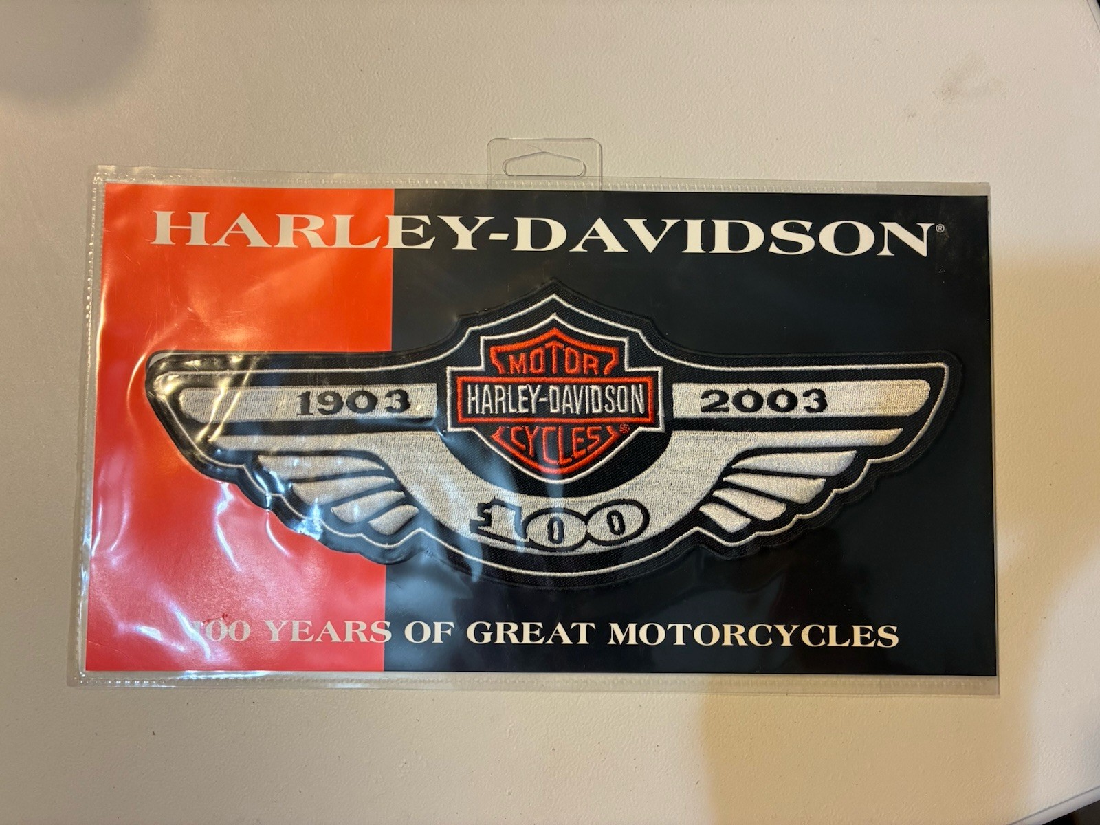 11" NOS Harley Davidson 100th Anniversary Patch Wings 2003 Large Logo 100 years