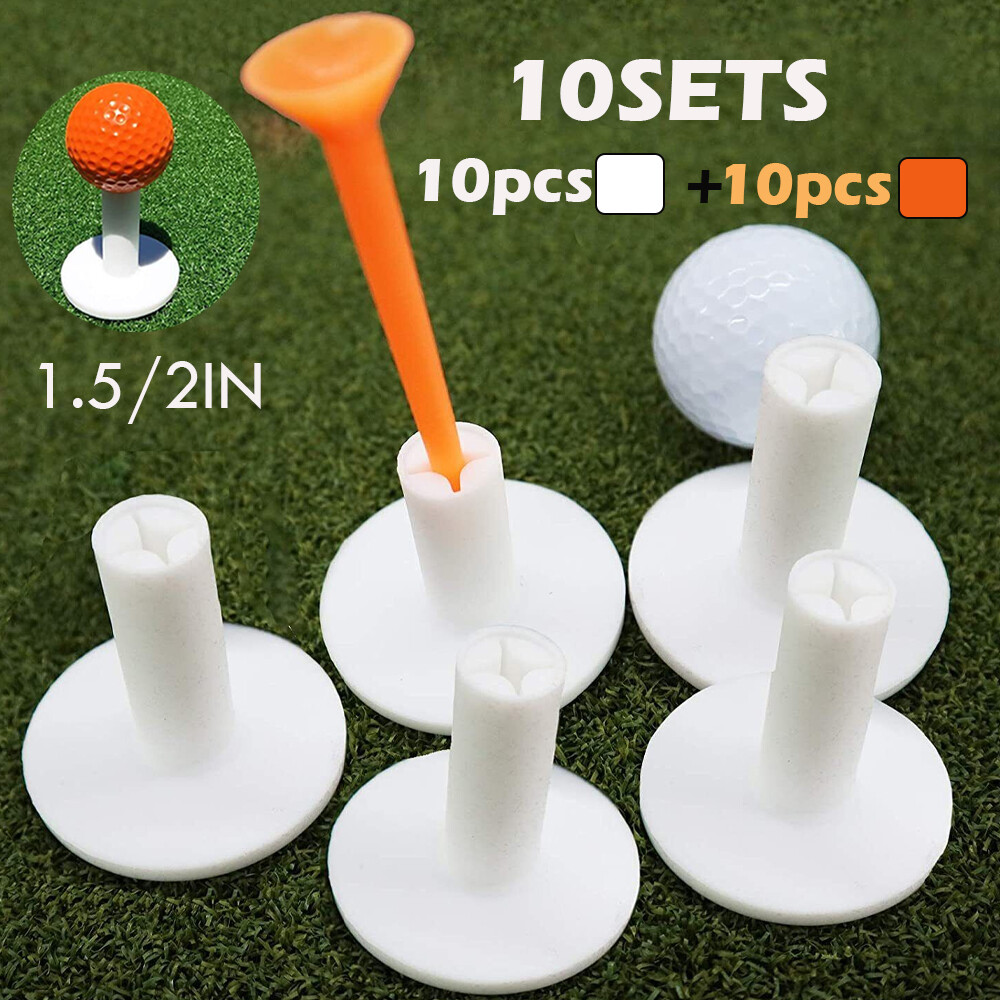 Golf Rubber Tees Holder Tee Range Driving Practice Mat 10 Pcs Size 1.5’’ 2.0’’