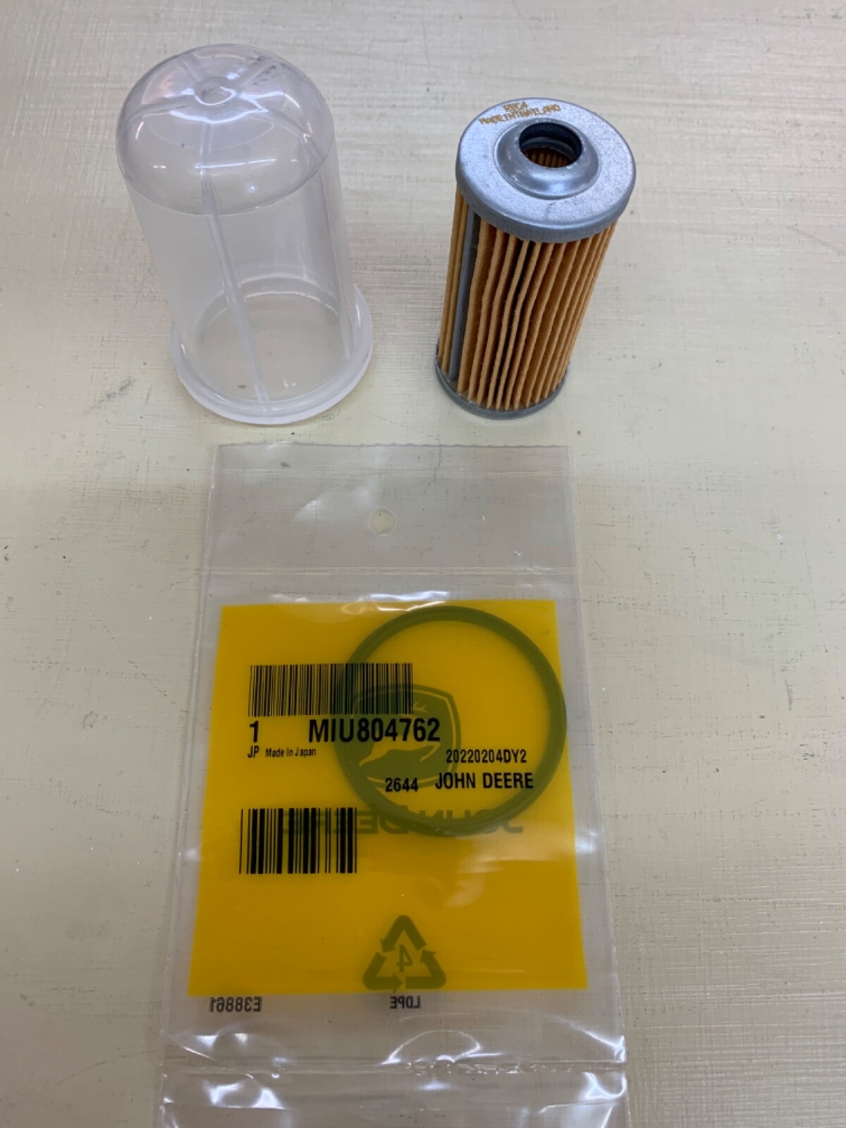 John Deere 650/ 750 Tractor New Fuel Filter, Bowl, & O’Ring