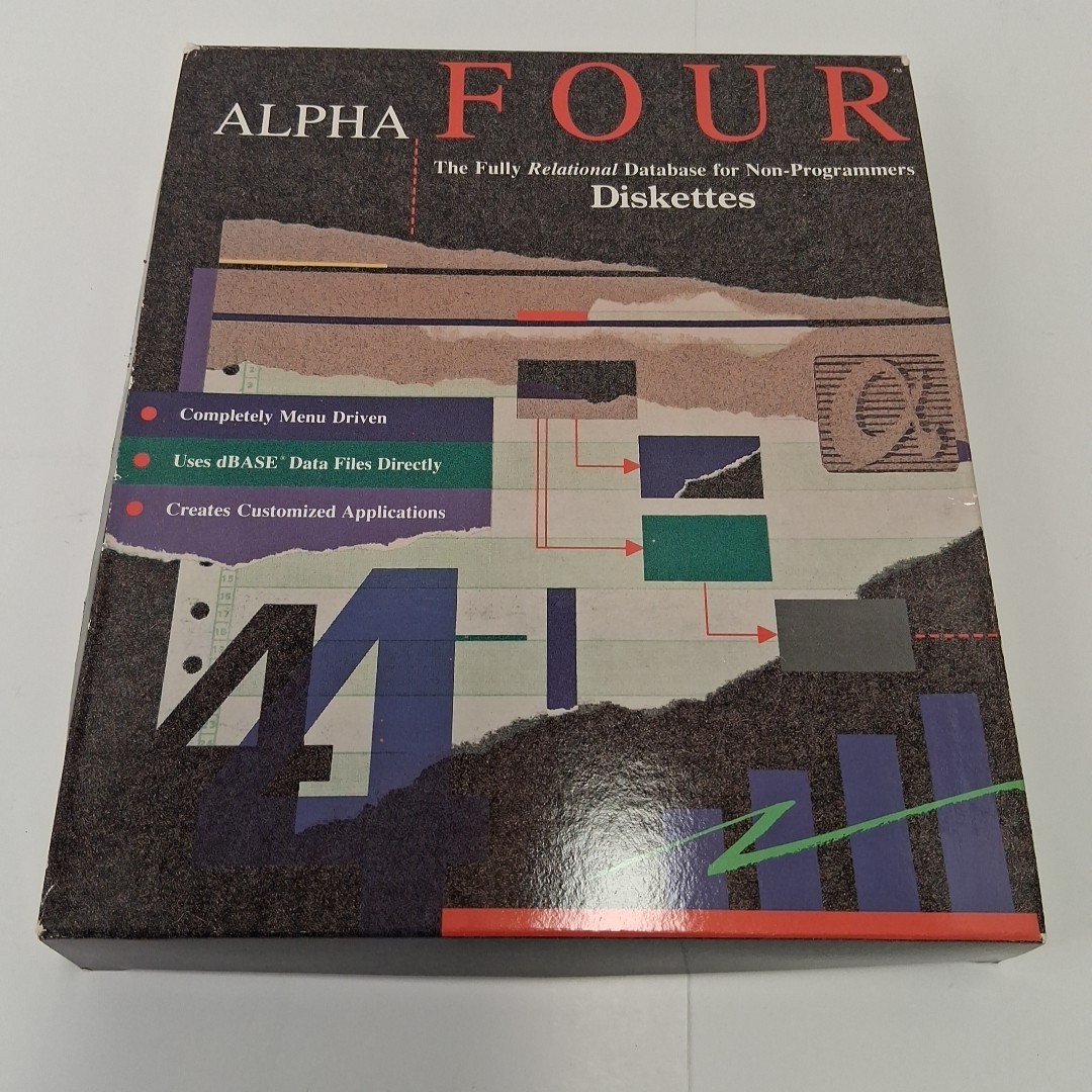 Alpha Four Fully Relational Database Non-Programmers Manuals Diskette Incomplete