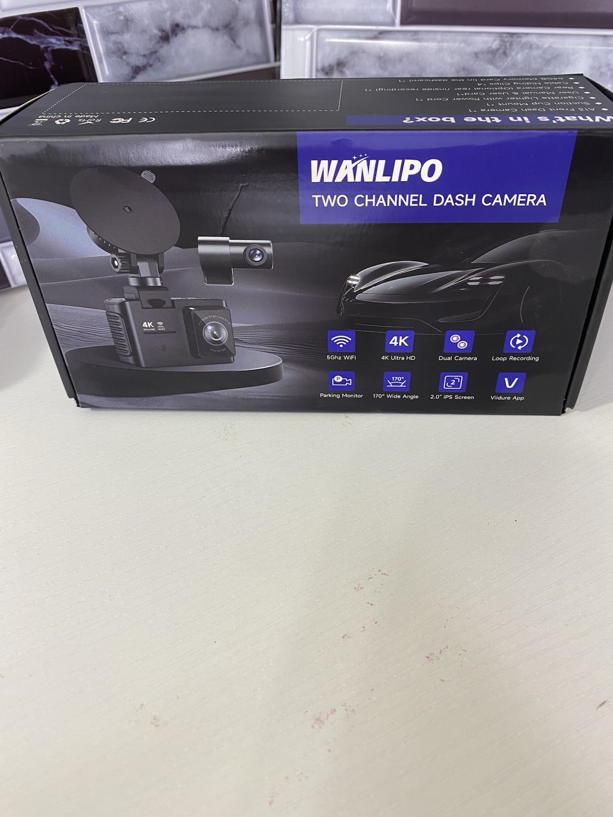 WANLIPO 4K Dual Dash Cam Front & Rear |5GHz WiFi, App Control, Night Vision NOB