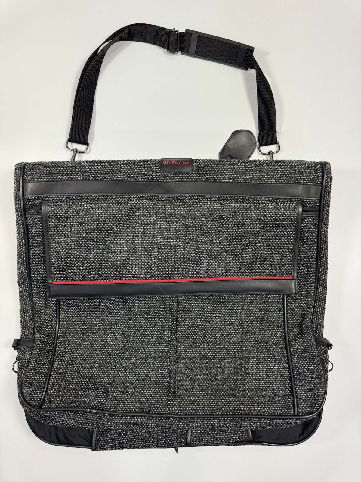 Givenchy Lugguage Weekend Garment Wardrobe Bag Charcoal Grey Tweed - EUC!