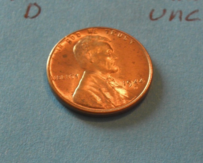 1944 D   BRILLIANT  RED UNCIRCULATED  SHARP DETAILS  WHEAT CENT #2