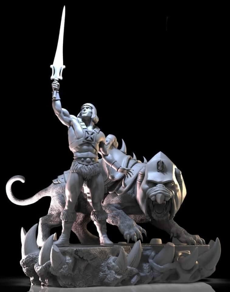 UNPAINTED Battlecat Diorama MOTU Masters Universe 3d Printed Model